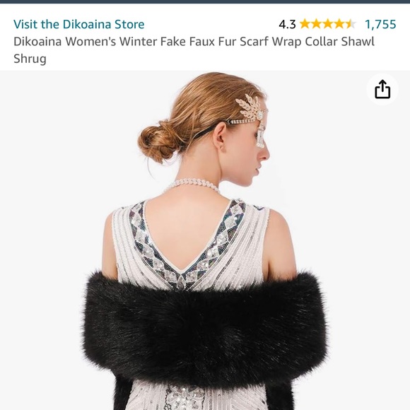 Faux Fur Scarf Wrap Collar Shawl Shrug - Picture 4 of 7